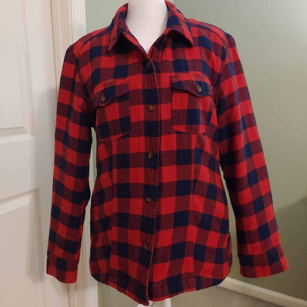 VTG Field and Stream Buffalo plaid sherpa lined shacket size SM